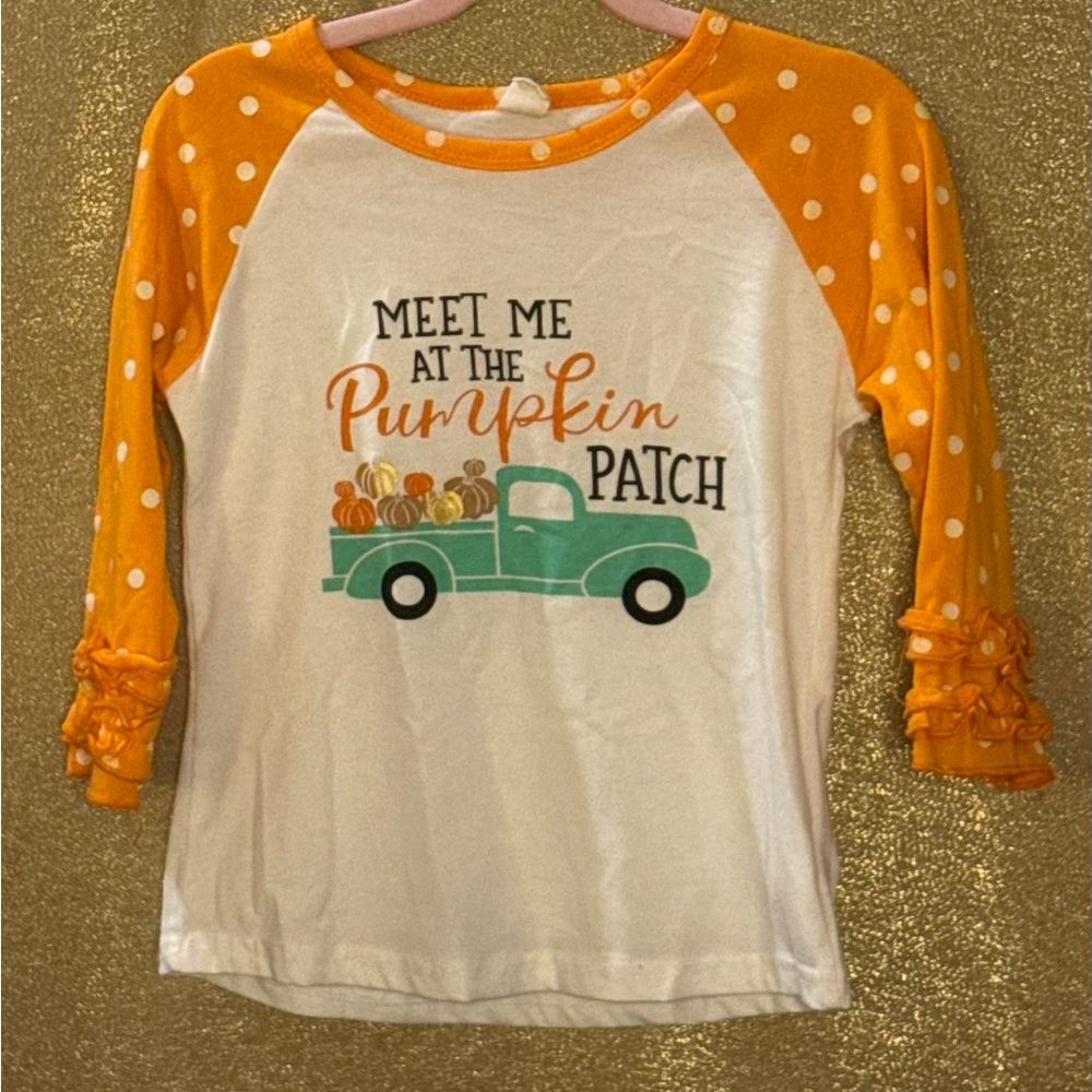 Orange and White Kids Pumpkin Patch Shirt